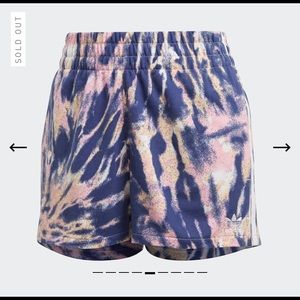 Adidas 3-Stripes athletic tie-dye shorts